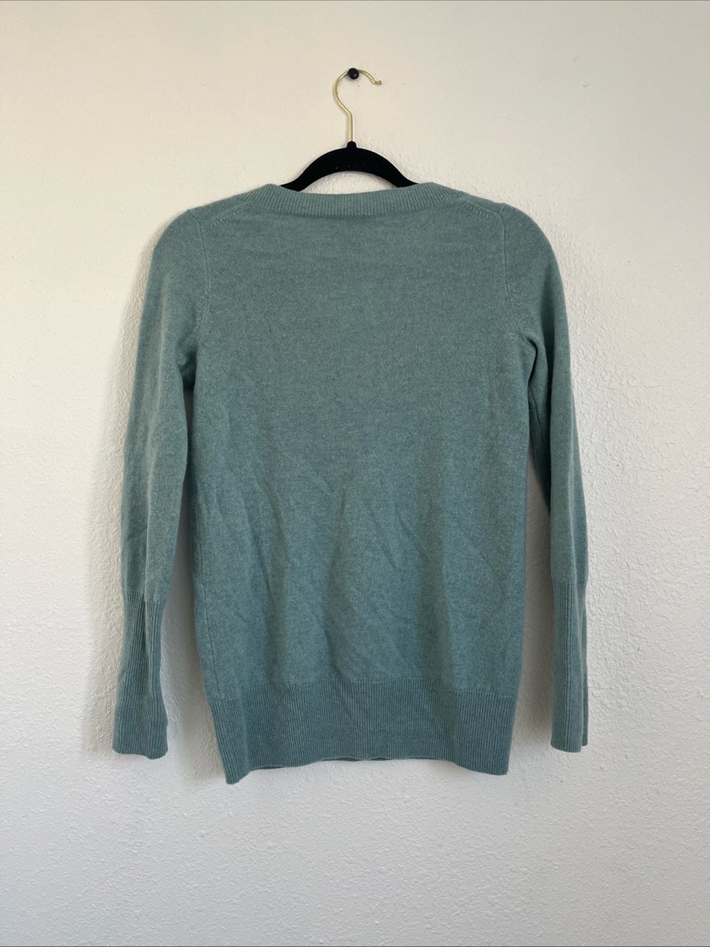 J Crew Collection Italian Cashmere V-Neck Sweater Blue Heather Luxury XS Preppy - Picture 2 of 7